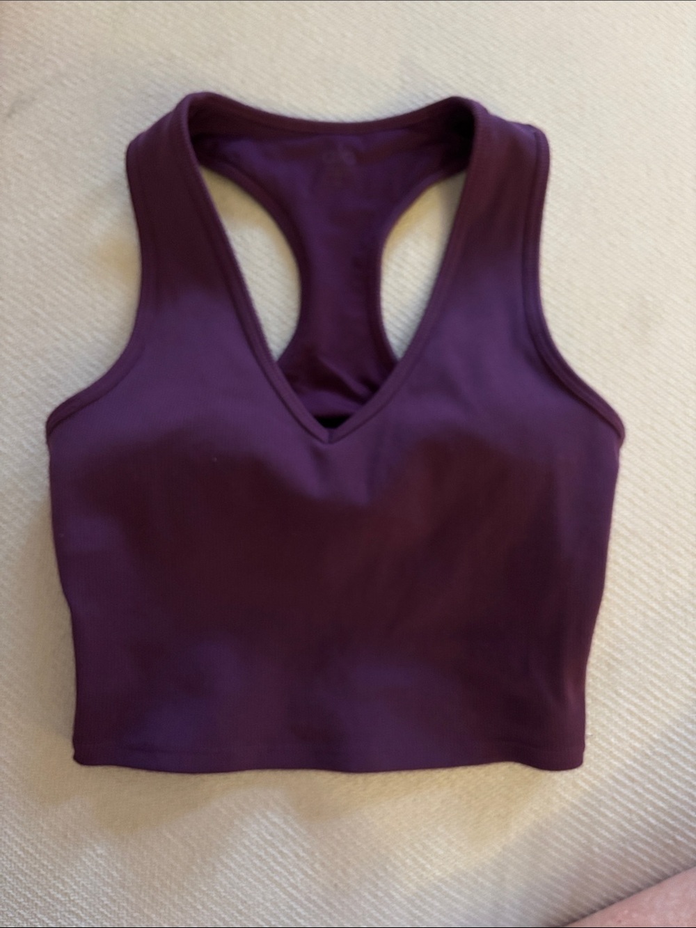 ALO Yoga Plum V-Neck Racerback Crop Top size XS